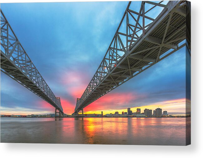 Landscape Acrylic Print featuring the photograph New Orleans, Louisiana, Usa Downtown #18 by Sean Pavone