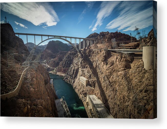 Hoover Acrylic Print featuring the photograph Wandering Around Hoover Dam On Lake Mead In Nevada And Arizona #18 by Alex Grichenko