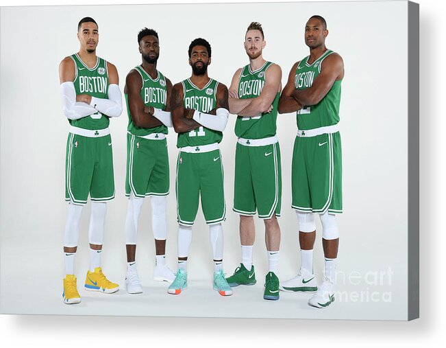 Jayson Tatum Acrylic Print featuring the photograph 2018-19 Boston Celtics Media Day by Brian Babineau