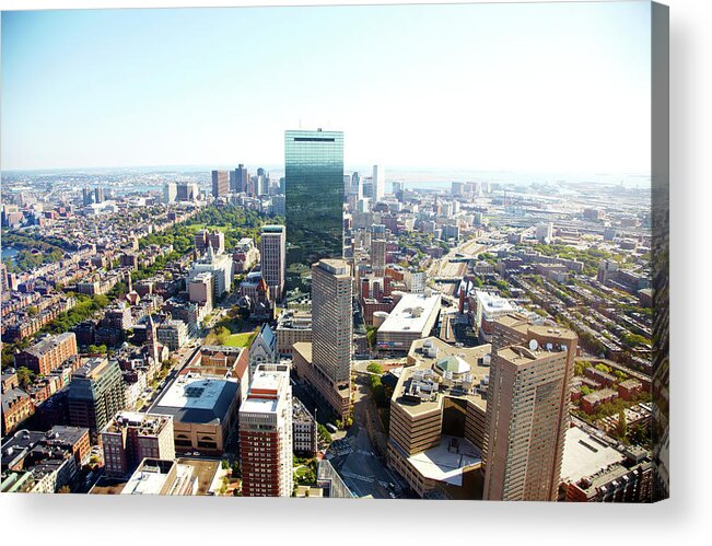 Clear Sky Acrylic Print featuring the photograph Aerial View Of Boston #2 by Thomas Northcut