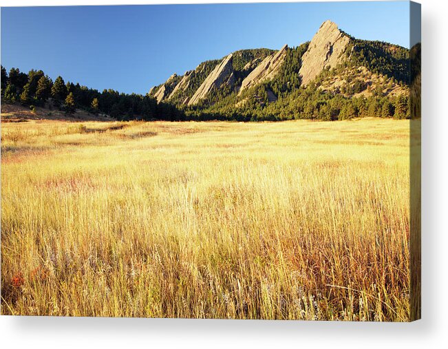 Scenics Acrylic Print featuring the photograph Boulder Colorado Flatirons #2 by Beklaus