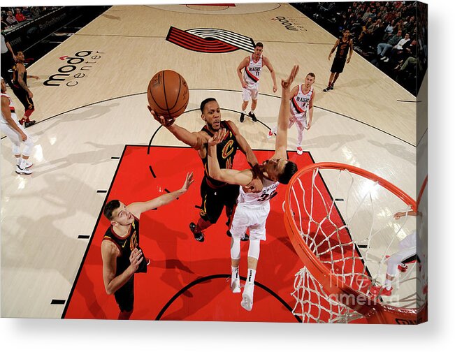 Nba Pro Basketball Acrylic Print featuring the photograph Cleveland Cavaliers V Portland Trail by Cameron Browne