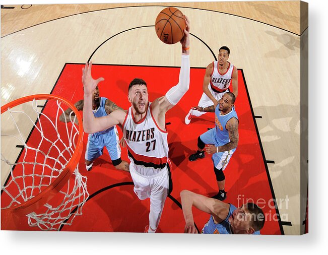 Jusuf Nurkić Acrylic Print featuring the photograph Denver Nuggets V Portland Trail Blazers by Cameron Browne