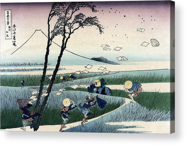 Hokusai Acrylic Print featuring the painting Ejiri in Suruga Province by Katsushika Hokusai