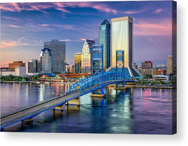 Cityscape Acrylic Print featuring the photograph Jacksonville, Florida, Usa Downtown #2 by Sean Pavone
