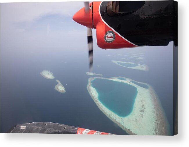 Landscape Acrylic Print featuring the photograph Maldives Beach From Birds Eye View #2 by Levente Bodo