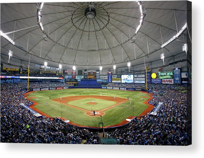 American League Baseball Acrylic Print featuring the photograph New York Yankees V Tampa Bay Rays by Brian Blanco
