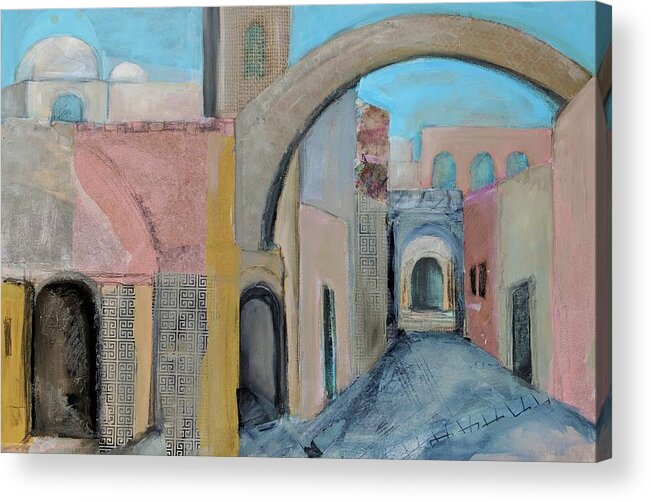 Jerusalem Acrylic Print featuring the painting Old City by Jillian Goldberg