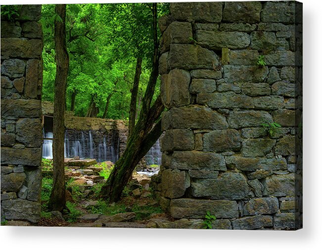 Dam Acrylic Print featuring the photograph Oldest Dam in Tennessee on Big Creek #3 by Dee Browning