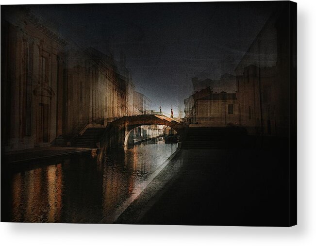 Walking Acrylic Print featuring the photograph On The Bridge #2 by Damijan Sedevcic