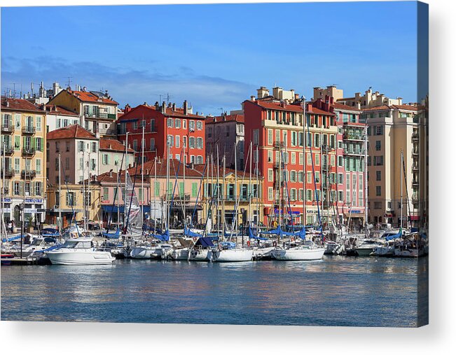 Nice Acrylic Print featuring the photograph Port of Nice in France #3 by Artur Bogacki