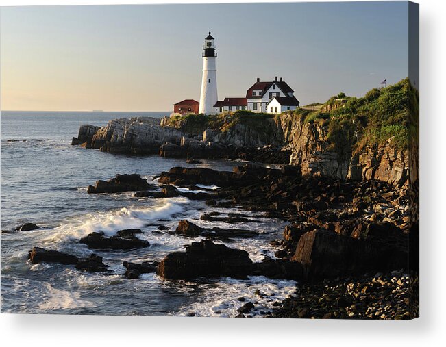 Water's Edge Acrylic Print featuring the photograph Portland Head Light #2 by Aimintang