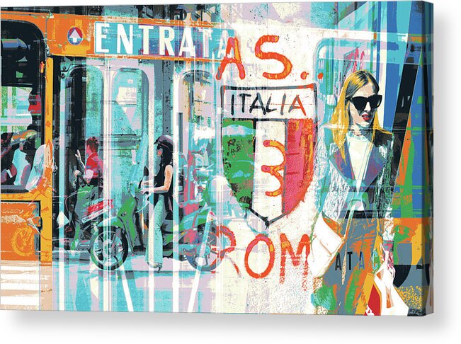 Contemporary Acrylic Print featuring the mixed media Roma #1 by Shay Culligan