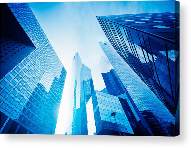 Corporate Business Acrylic Print featuring the photograph Tall Skyscraper From Low Angle View #2 by Franckreporter