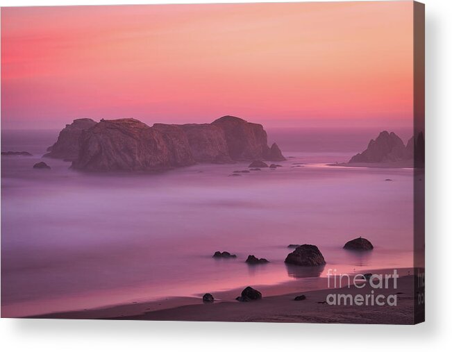 Bandon Beach Acrylic Print featuring the photograph Tangerine Sunrise by Doug Sturgess