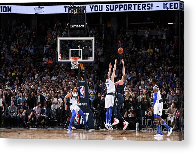 Nba Pro Basketball Acrylic Print featuring the photograph Dallas Mavericks V Denver Nuggets by Garrett Ellwood