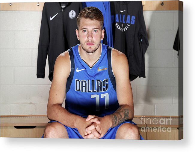 Luka Doncic Acrylic Print featuring the photograph 2018 Nba Rookie Photo Shoot by Nathaniel S. Butler