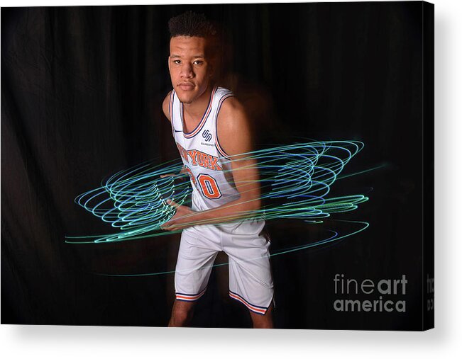 Kevin Knox Acrylic Print featuring the photograph 2018 Nba Rookie Photo Shoot by Brian Babineau