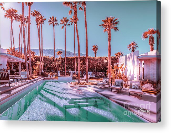 Mid-century Modern Acrylic Print featuring the photograph 2262 Affluent Luxe Style Mid-Century Modern Estate Palm Springs Architecture by Amyn Nasser