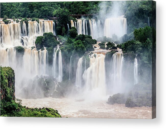 Estock Acrylic Print featuring the digital art Iguazu Falls #26 by Antonino Bartuccio