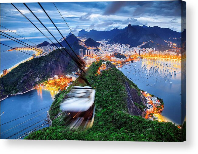 Estock Acrylic Print featuring the digital art Cityscape, Rio De Janeiro, Brazil #28 by Antonino Bartuccio