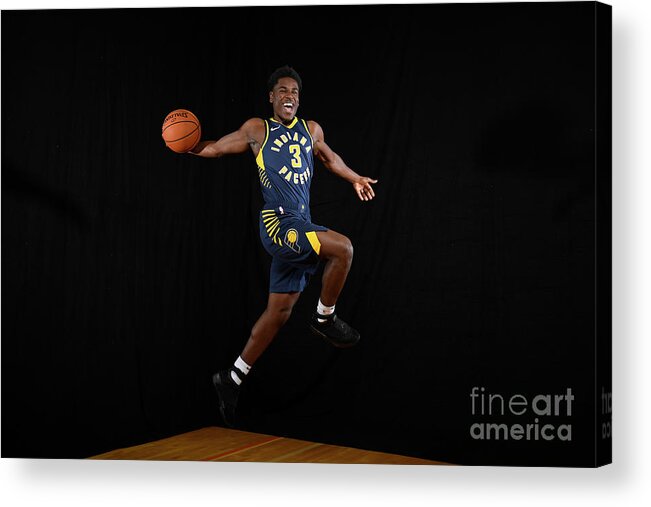 Aaron Holiday Acrylic Print featuring the photograph 2018 Nba Rookie Photo Shoot by Brian Babineau