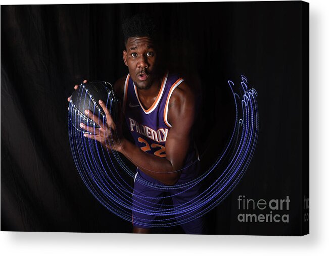 Deandre Ayton Acrylic Print featuring the photograph 2018 Nba Rookie Photo Shoot #3 by Brian Babineau