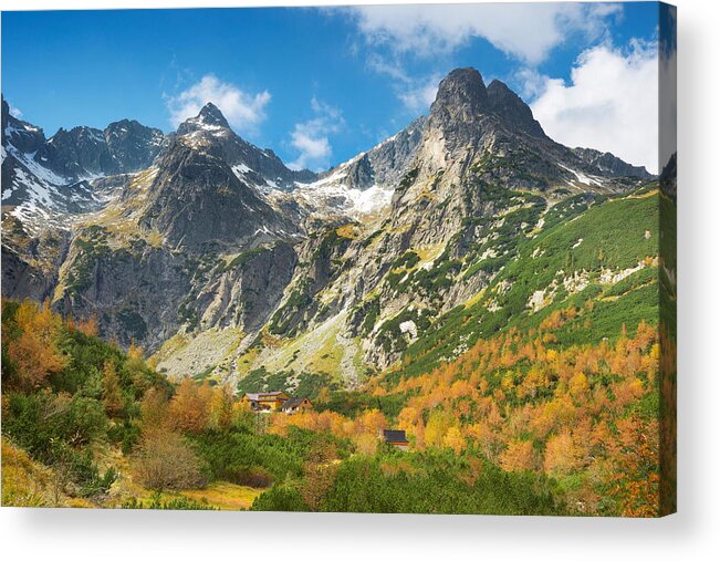 Landscape Acrylic Print featuring the photograph Autumn In Kiezmarska Valley, Tatra #3 by Jan Wlodarczyk