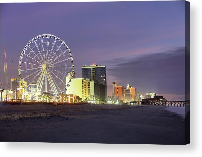 Water's Edge Acrylic Print featuring the photograph Myrtle Beach #3 by Denistangneyjr