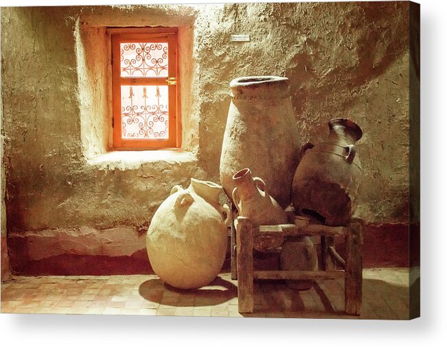 Khorbat Museum Acrylic Print featuring the photograph 3 Urns by Jessica Levant