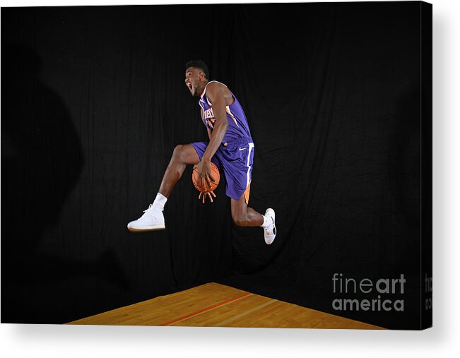 Deandre Ayton Acrylic Print featuring the photograph 2018 Nba Rookie Photo Shoot #32 by Brian Babineau