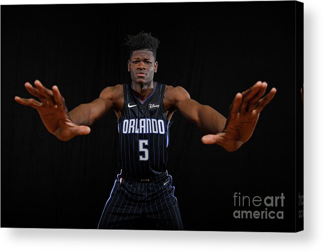 Mo Bamba Acrylic Print featuring the photograph 2018 Nba Rookie Photo Shoot #35 by Brian Babineau