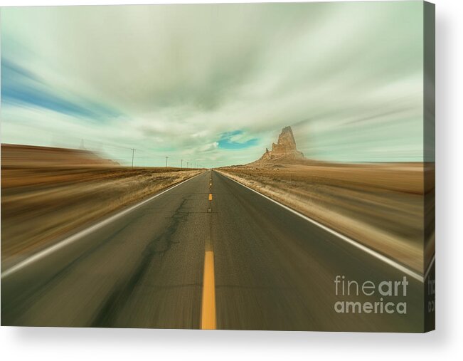 Arizona Acrylic Print featuring the photograph Arizona Desert Highway by Raul Rodriguez
