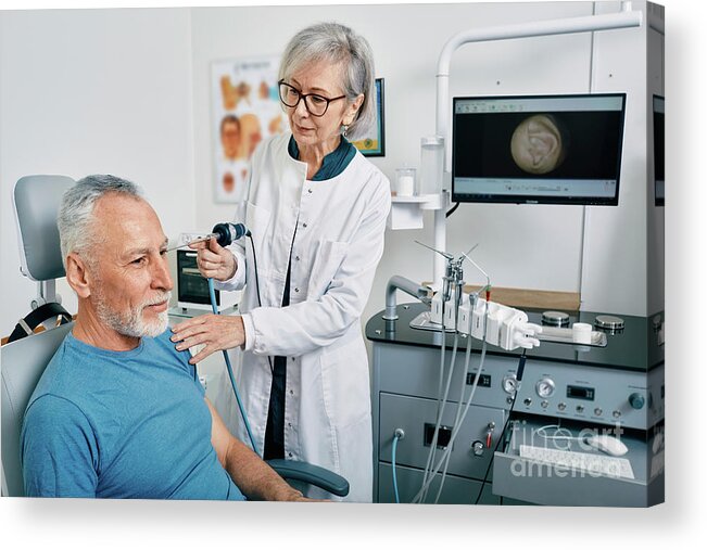 Ent Acrylic Print featuring the photograph Ear Endoscopy #4 by Peakstock / Science Photo Library