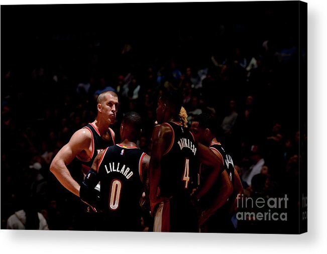 Nba Pro Basketball Acrylic Print featuring the photograph Portland Trail Blazers V Denver Nuggets by Bart Young