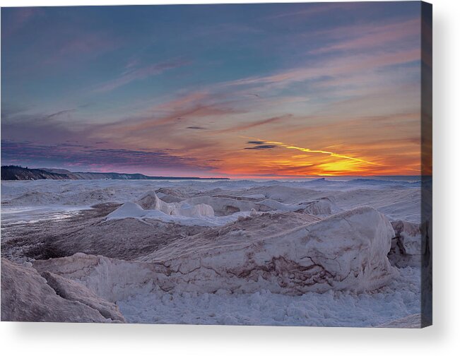 Agate Beach Acrylic Print featuring the photograph Winter Sunset #4 by Gary McCormick