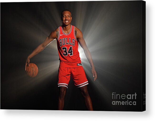 Wendell Carter Jr Acrylic Print featuring the photograph 2018 Nba Rookie Photo Shoot #40 by Jesse D. Garrabrant