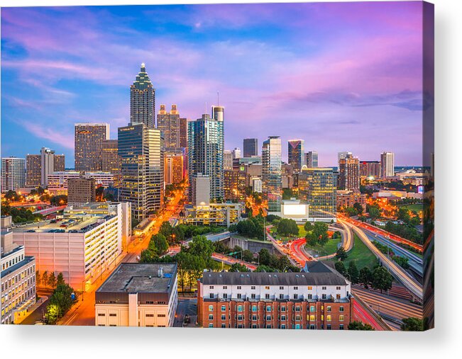 Cityscape Acrylic Print featuring the photograph Atlanta, Georgia, Usa Downtown City #5 by Sean Pavone