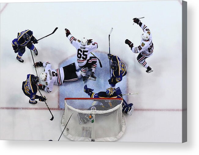 Playoffs Acrylic Print featuring the photograph Chicago Blackhawks V St. Louis Blues - #5 by Dilip Vishwanat