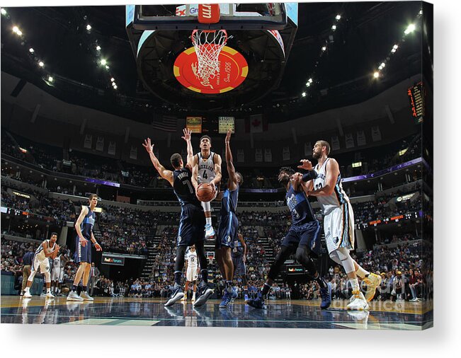 Nba Pro Basketball Acrylic Print featuring the photograph Dallas Mavericks V Memphis Grizzlies by Joe Murphy