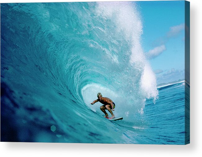 Photography Acrylic Print featuring the photograph Man Surfing In The Sea #5 by Panoramic Images