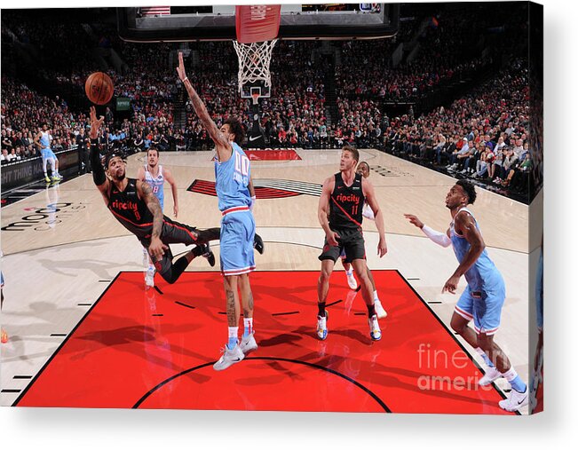 Gary Trent Jr Acrylic Print featuring the photograph Sacramento Kings V Portland Trail by Sam Forencich