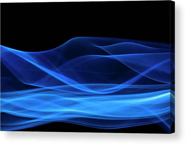 Curve Acrylic Print featuring the photograph Blue, Creative Abstract Vitality Impact #6 by Tttuna