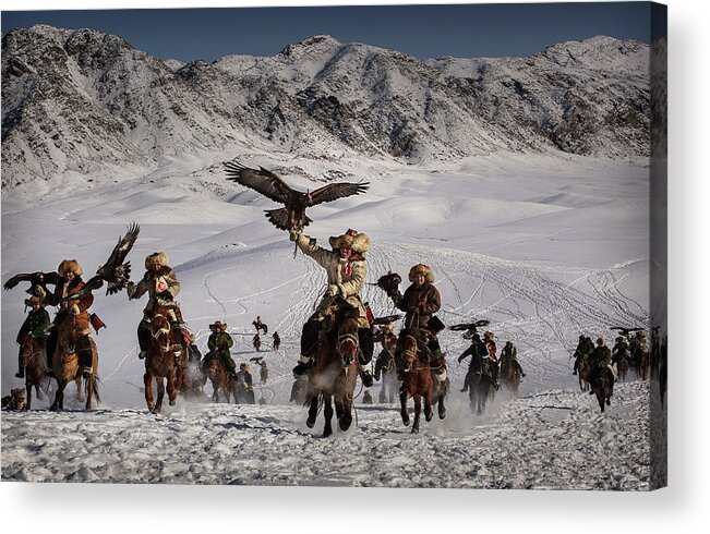 Outdoors Acrylic Print featuring the photograph Chinas Kazakh Minority Preserve Culture #6 by Kevin Frayer