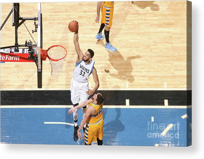 Nba Pro Basketball Acrylic Print featuring the photograph Denver Nuggets V Minnesota Timberwolves by David Sherman