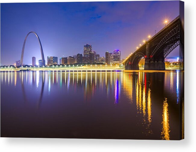 Landscape Acrylic Print featuring the photograph St. Louis, Missouri, Usa Downtown #6 by Sean Pavone