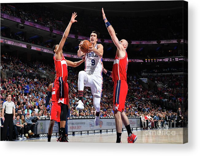 Nba Pro Basketball Acrylic Print featuring the photograph Washington Wizards V Philadelphia 76ers by Jesse D. Garrabrant