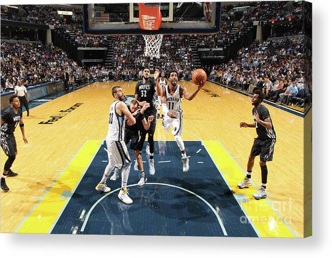 Nba Pro Basketball Acrylic Print featuring the photograph Minnesota Timberwolves V Memphis by Joe Murphy