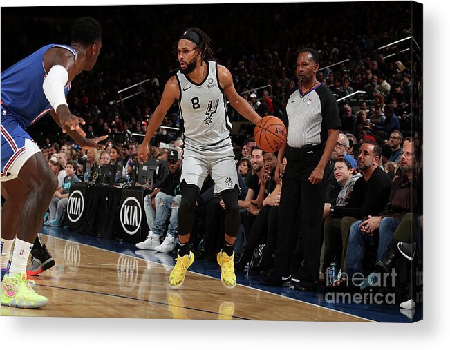 Patty Mills Acrylic Print featuring the photograph San Antonio Spurs V New York Knicks #7 by Nathaniel S. Butler