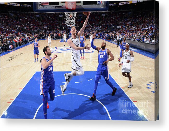 Playoffs Acrylic Print featuring the photograph Brooklyn Nets V Philadelphia 76ers - by Jesse D. Garrabrant